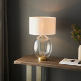 Satin brass plate with vintage white fabric