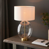 Satin brass plate with vintage white fabric