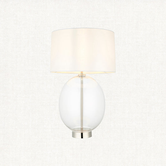 Bright nickel plate with vintage white fabric