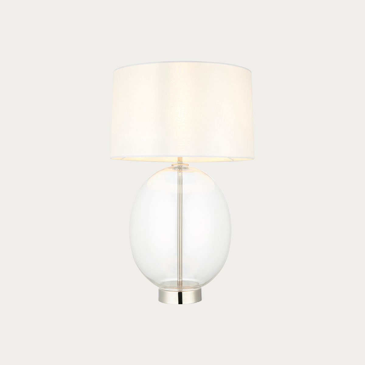 Bright nickel plate with vintage white fabric