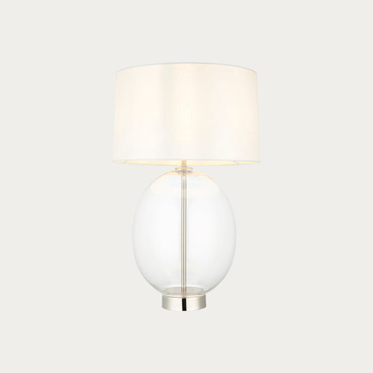 Bright nickel plate with vintage white fabric