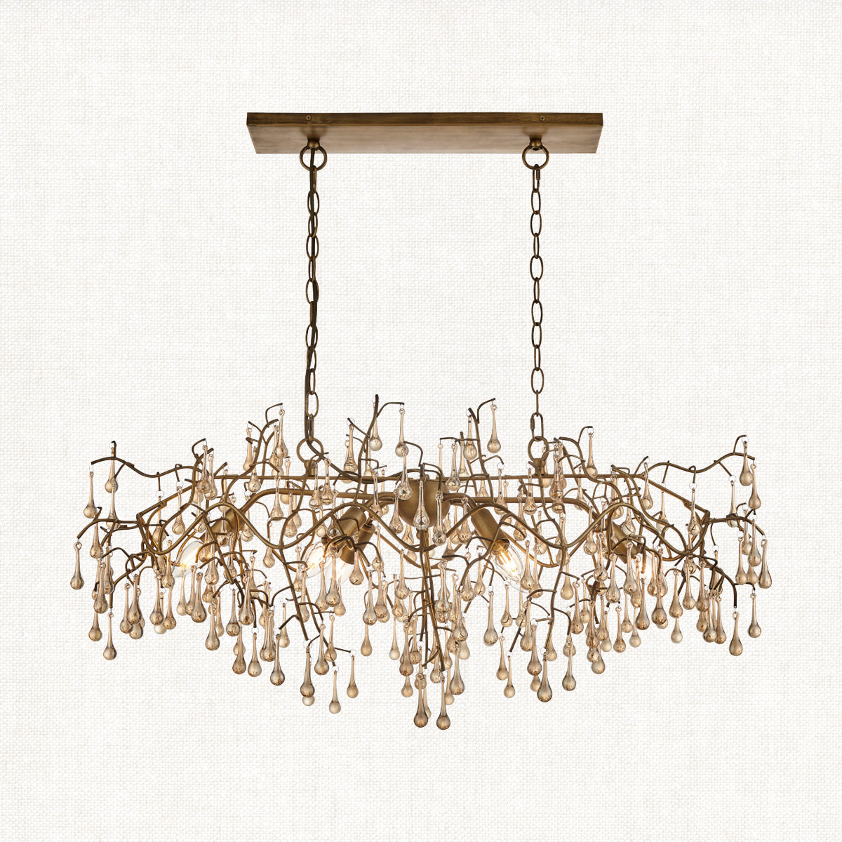 Florence Linear Hanging Chandelier in Gold