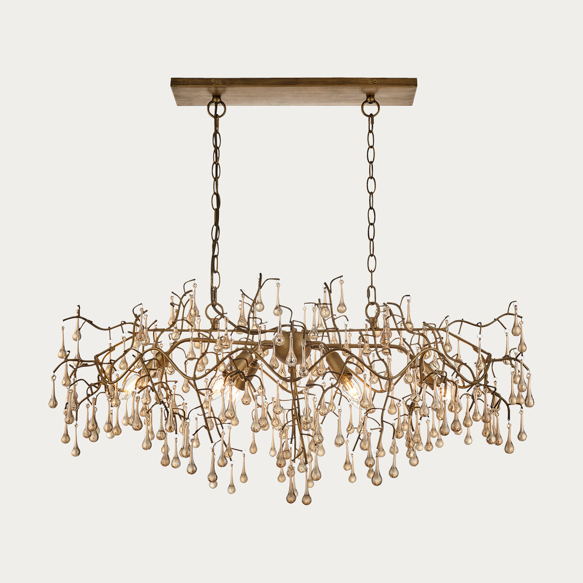 Florence Linear Hanging Chandelier in Gold