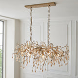 Florence Linear Hanging Chandelier in Gold