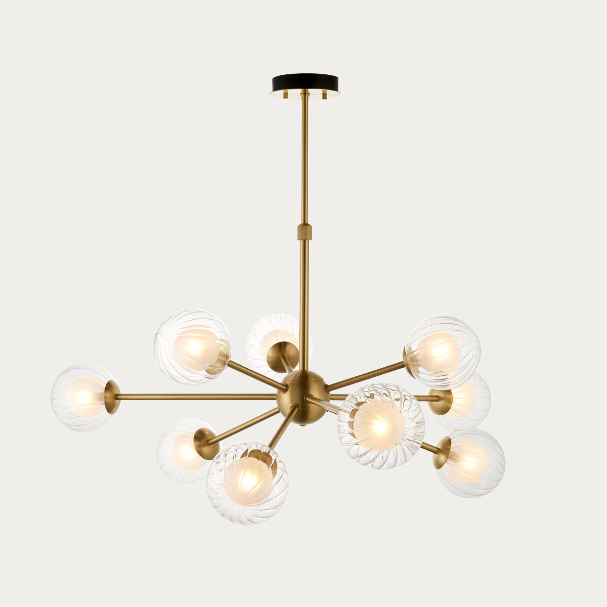 Ariella Frosted Glass Pendant in Satin Brass