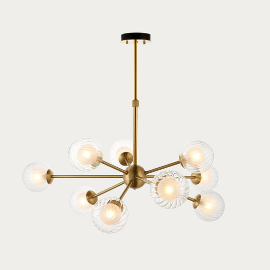 Ariella Frosted Glass Pendant in Satin Brass