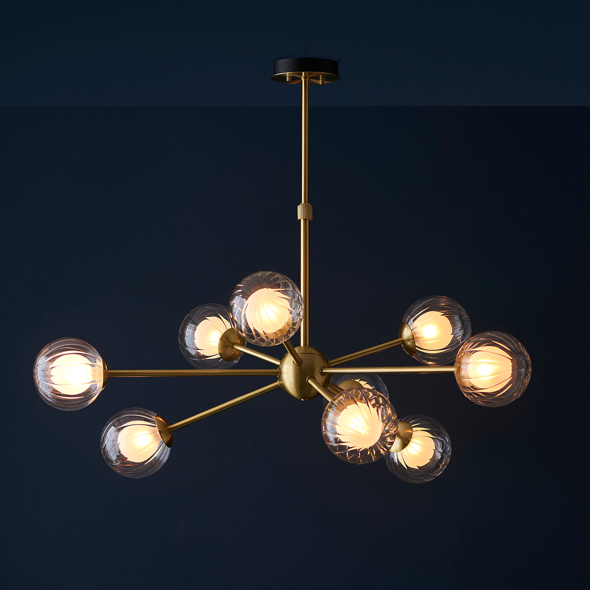 Ariella Frosted Glass Pendant in Satin Brass