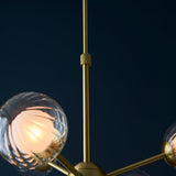 Ariella Frosted Glass Pendant in Satin Brass