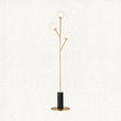 Ariella Frosted Glass Floor Light in Satin Brass