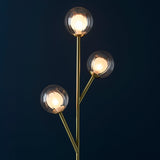 Ariella Frosted Glass Floor Light in Satin Brass