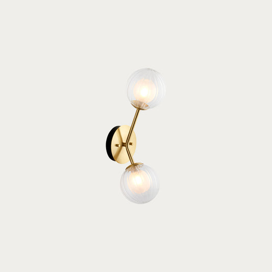 Ariella Frosted Glass Wall Light in Satin Brass
