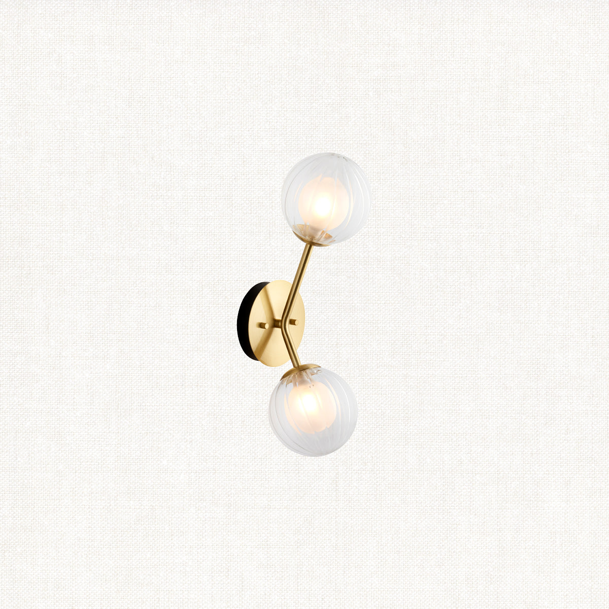 Ariella Frosted Glass Wall Light in Satin Brass
