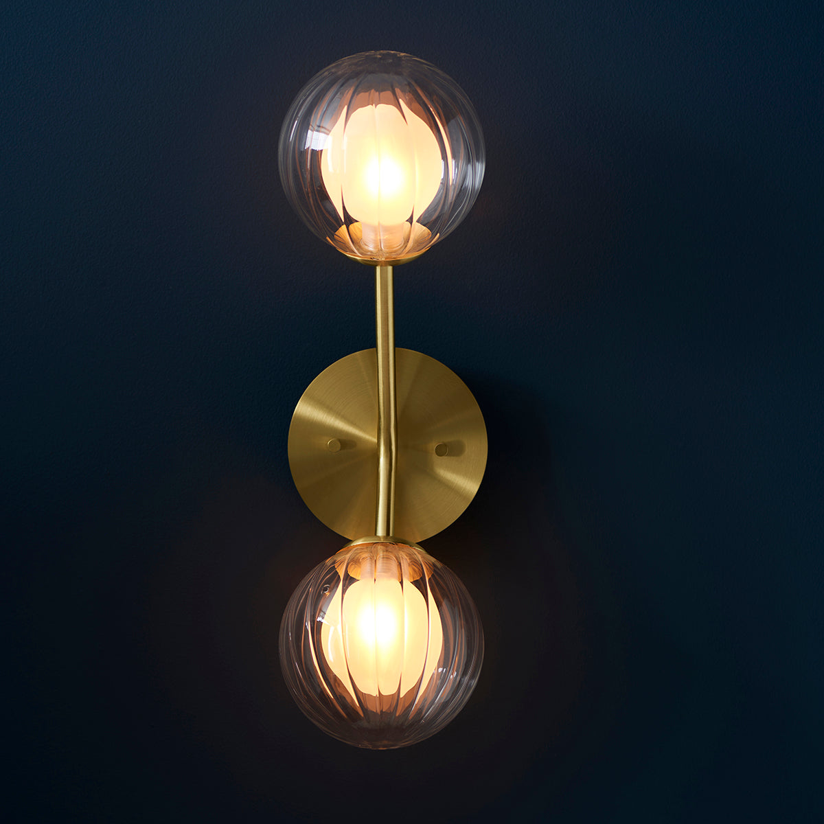 Ariella Frosted Glass Wall Light in Satin Brass