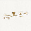 Ariella Frosted Glass Semi Flush Light in Satin Brass
