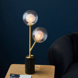 Ariella Frosted Glass Table Light in Satin Brass