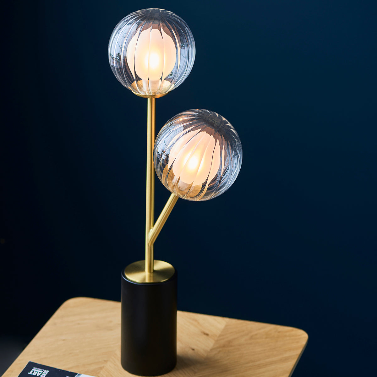 Ariella Frosted Glass Table Light in Satin Brass