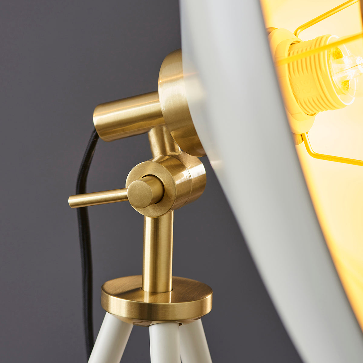 Warm white & brushed brass plate