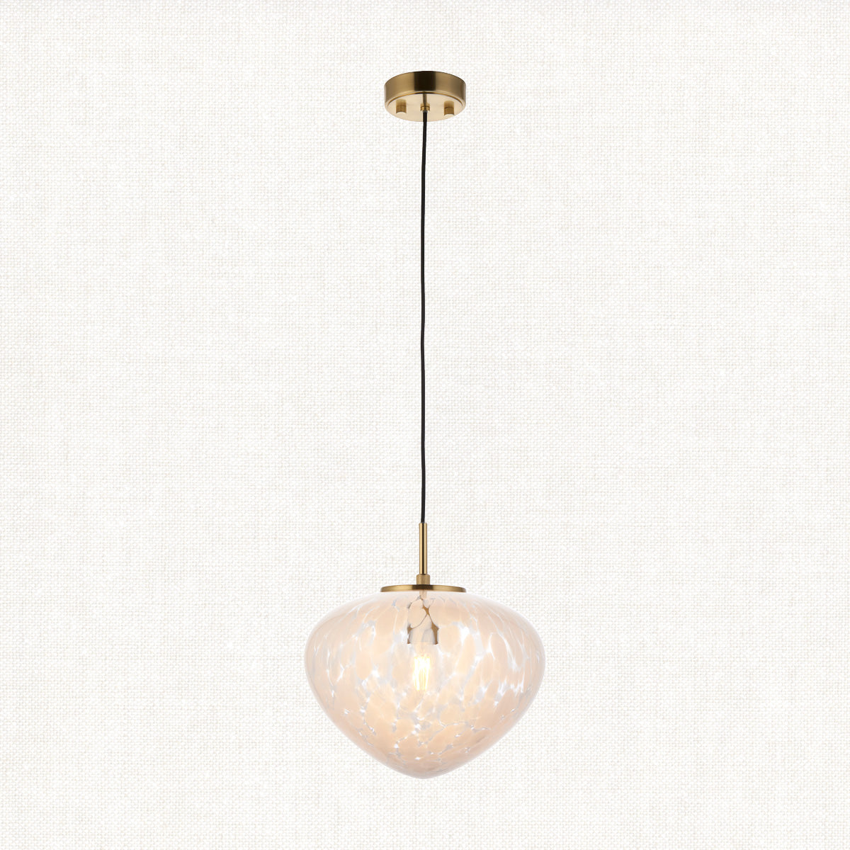 Bolota Confetti Glass Single Pendant in Satin Brass