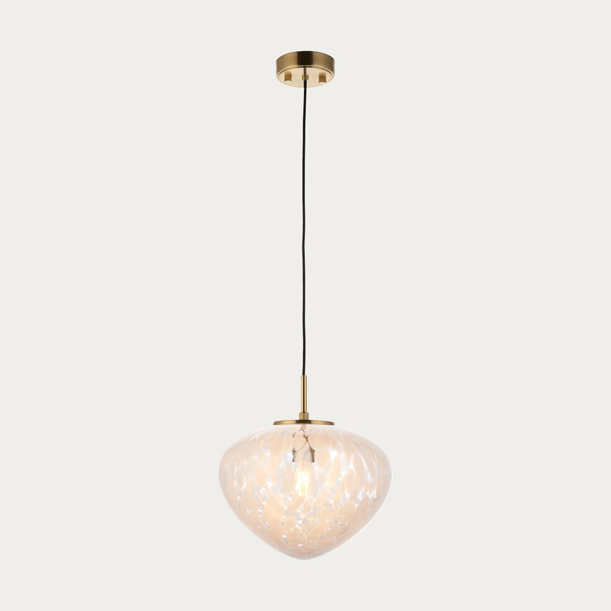 Bolota Confetti Glass Single Pendant in Satin Brass