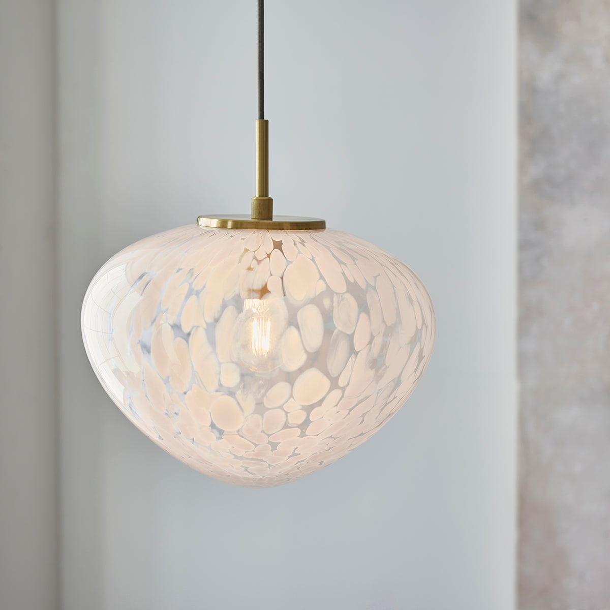 Bolota Confetti Glass Single Pendant in Satin Brass
