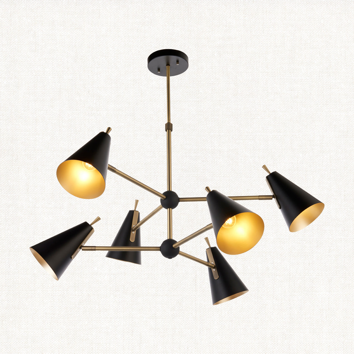 Axton Mid Century Pendant in Matt Black