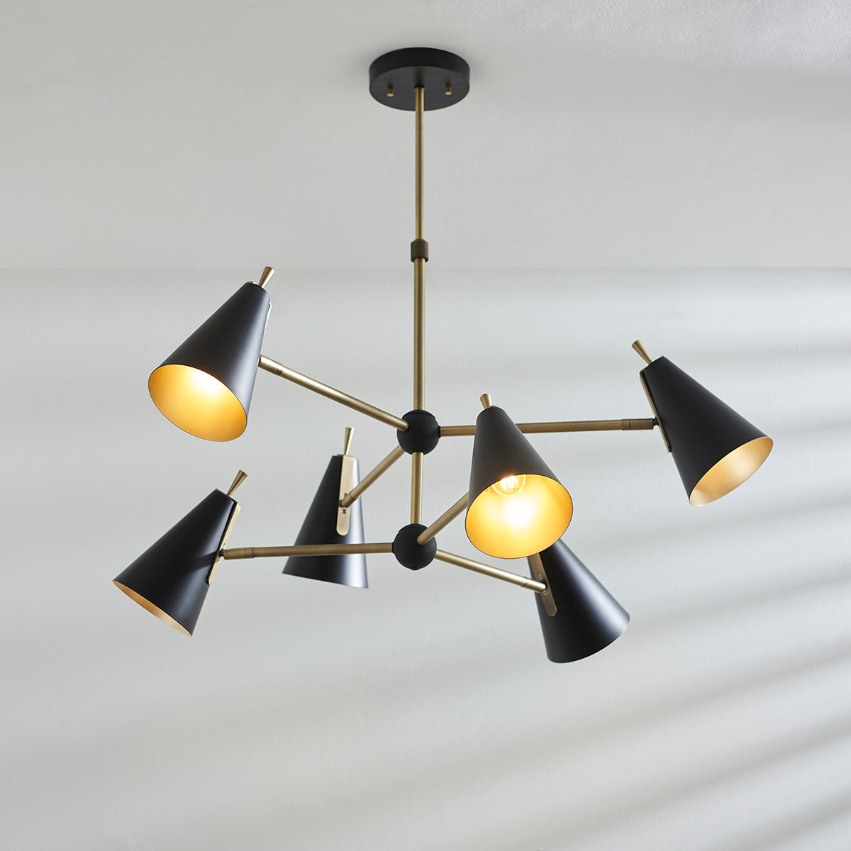 Axton Mid Century Pendant in Matt Black