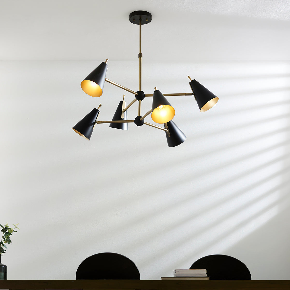Axton Mid Century Pendant in Matt Black