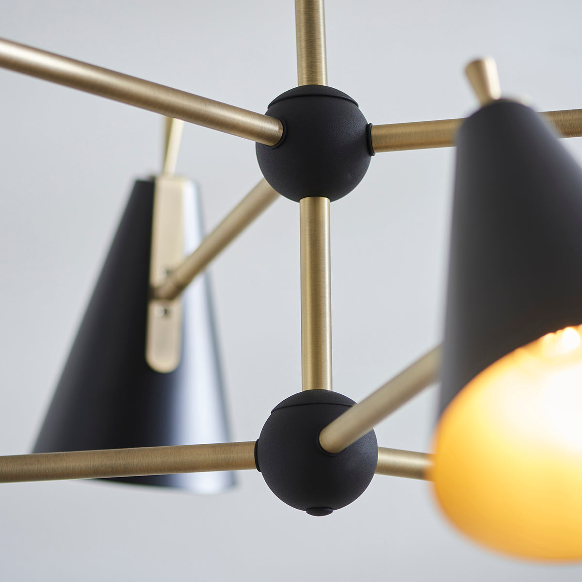 Axton Mid Century Pendant in Matt Black