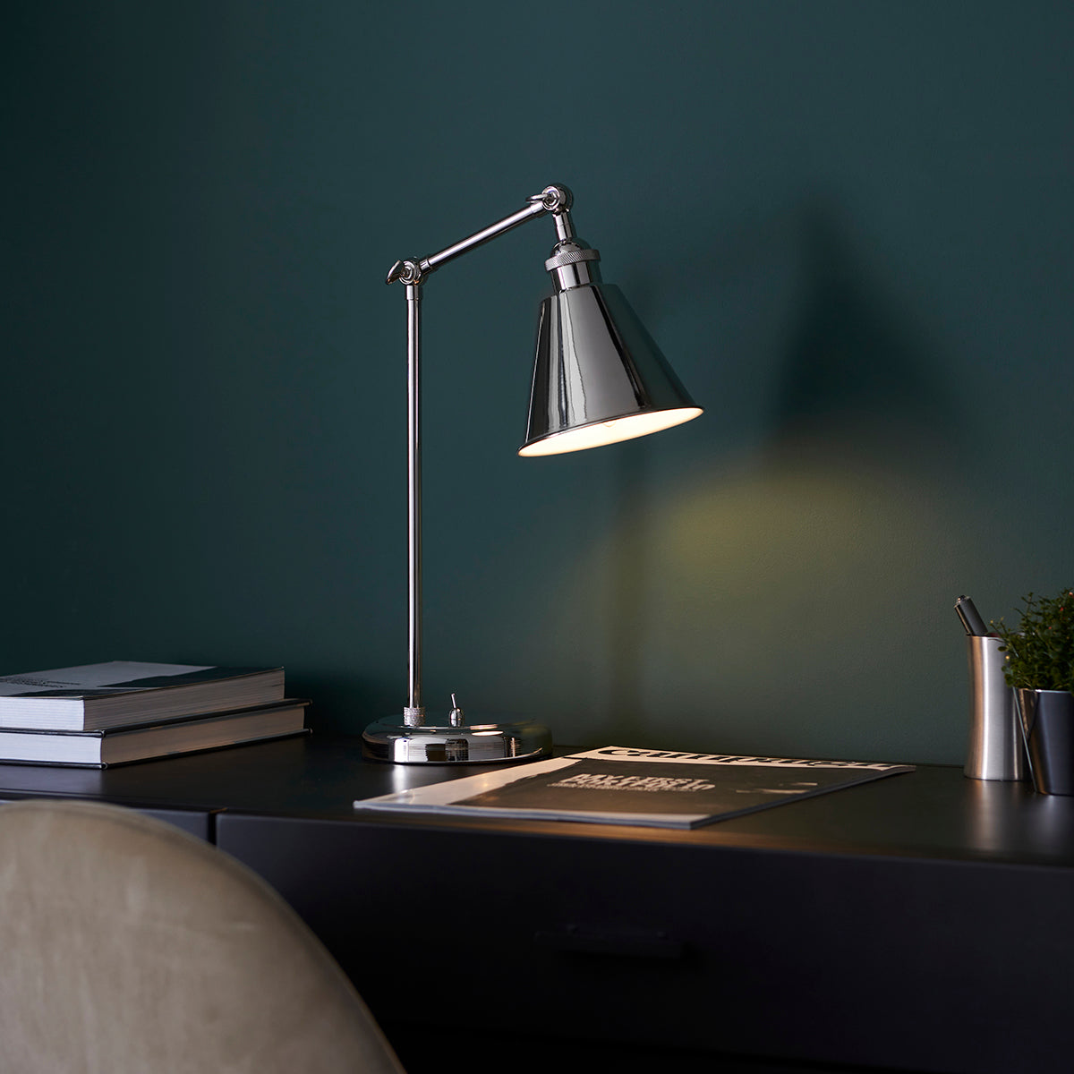 Felton Table Light in Bright Nickel