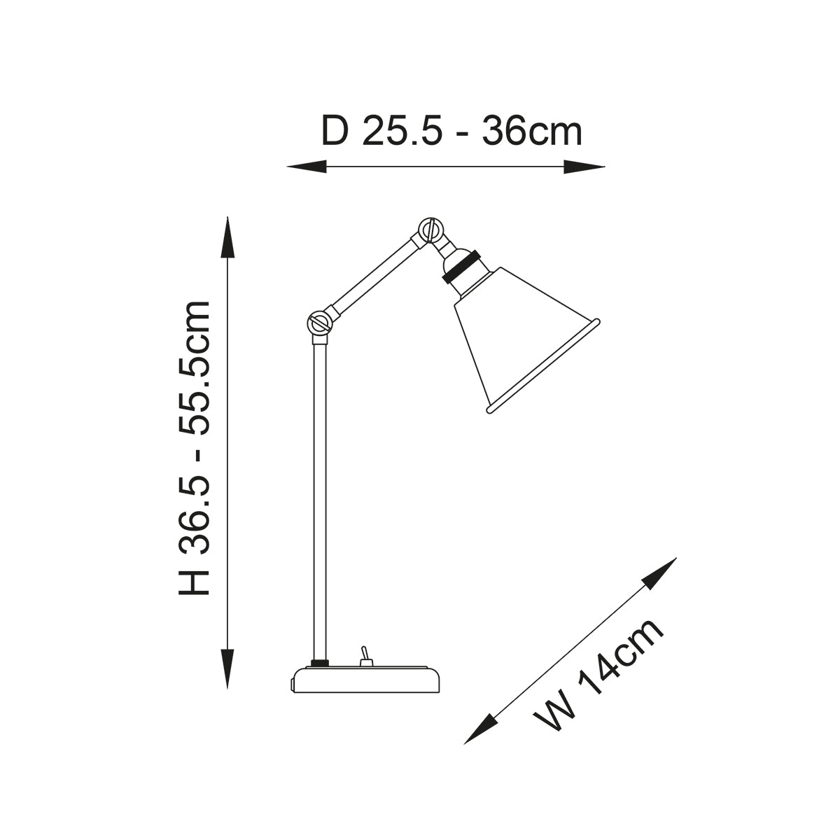 Felton Table Light in Bright Nickel