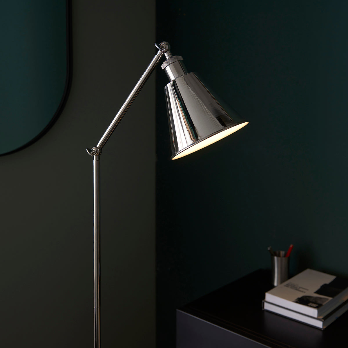 Felton Floor Light in Bright Nickel