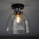 Hayden Tinted Glass Flush Light in Black Chrome