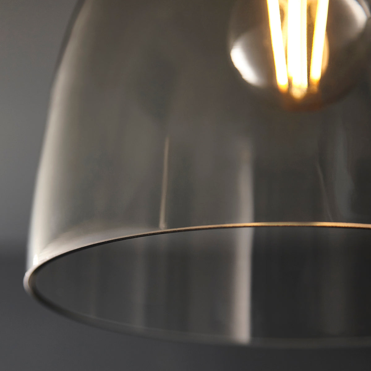 Hayden Tinted Glass Flush Light in Black Chrome