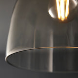 Hayden Tinted Glass Flush Light in Black Chrome