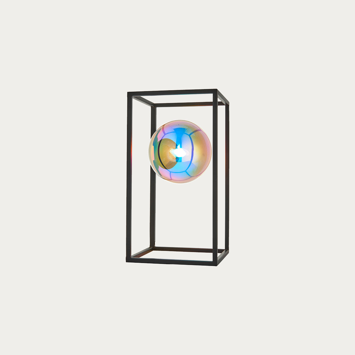 Draven Open Frame Table Light with Iridescent Glass