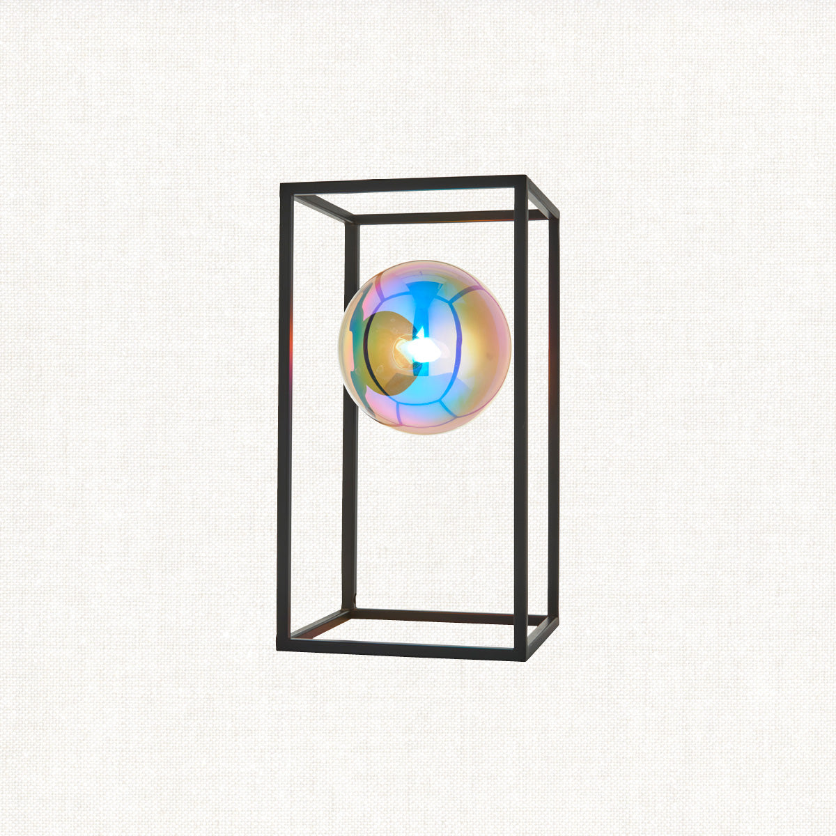 Draven Open Frame Table Light with Iridescent Glass