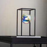 Draven Open Frame Table Light with Iridescent Glass