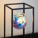 Draven Open Frame Table Light with Iridescent Glass