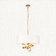 Vivienne Gold Ribbon Pendant with Ivory Shade