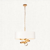 Vivienne Gold Ribbon Pendant with Ivory Shade