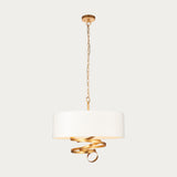 Vivienne Gold Ribbon Pendant with Ivory Shade