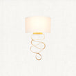 Vivienne Gold Ribbon Wall Light with Ivory Shade