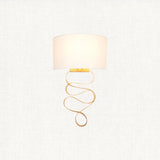 Vivienne Gold Ribbon Wall Light with Ivory Shade