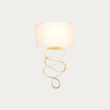 Vivienne Gold Ribbon Wall Light with Ivory Shade
