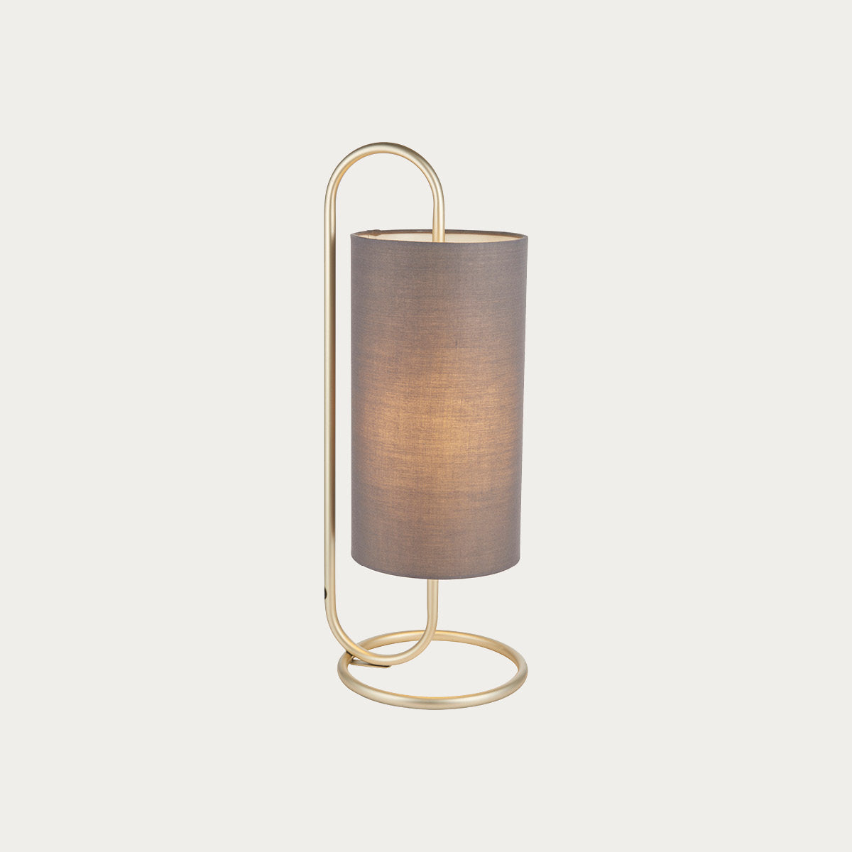 Antique brass paint & grey fabric