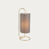 Antique brass paint & grey fabric