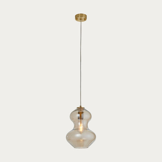 Cora Shaped Pendant in Satin Brass