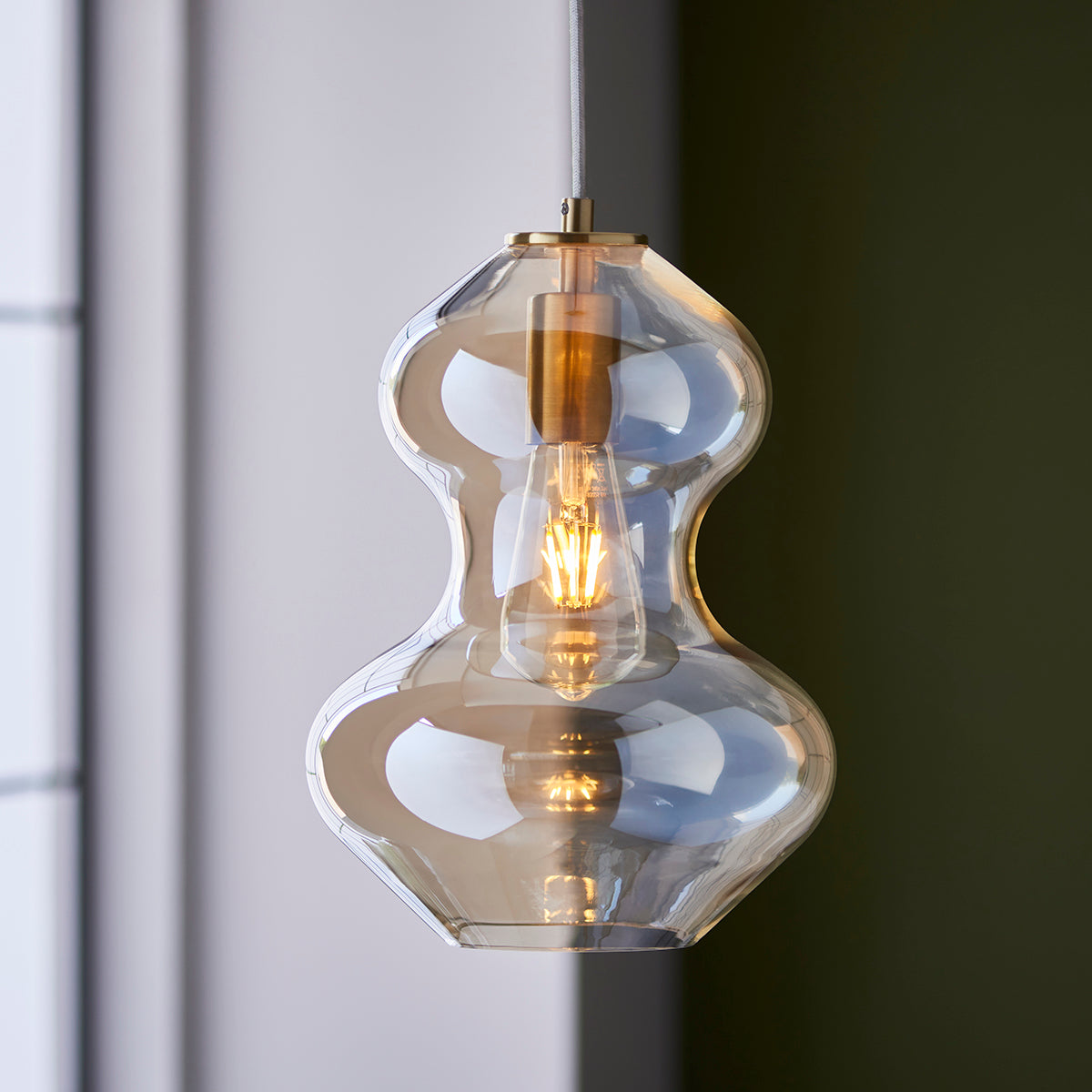 Cora Shaped Pendant in Satin Brass