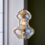 Cora Shaped Pendant in Satin Brass