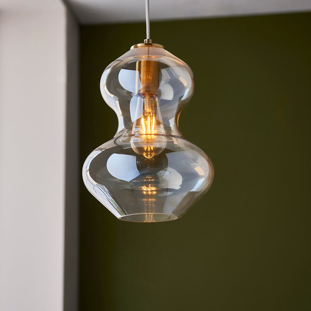Cora Shaped Pendant in Satin Brass